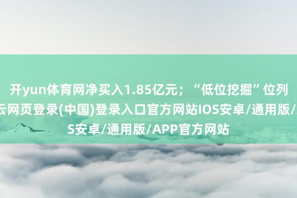 开yun体育网净买入1.85亿元；“低位挖掘”位列卖三席位-开云网页登录(中国)登录入口官方网站IOS安卓/通用版/APP官方网站