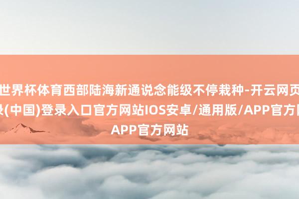 世界杯体育西部陆海新通说念能级不停栽种-开云网页登录(中国)登录入口官方网站IOS安卓/通用版/APP官方网站