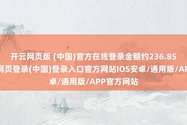 开云网页版 (中国)官方在线登录金额约236.85万元-开云网页登录(中国)登录入口官方网站IOS安卓/通用版/APP官方网站